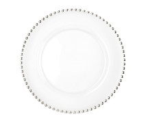 Тарелка с серебряными бусинами "Аверса" 32 см