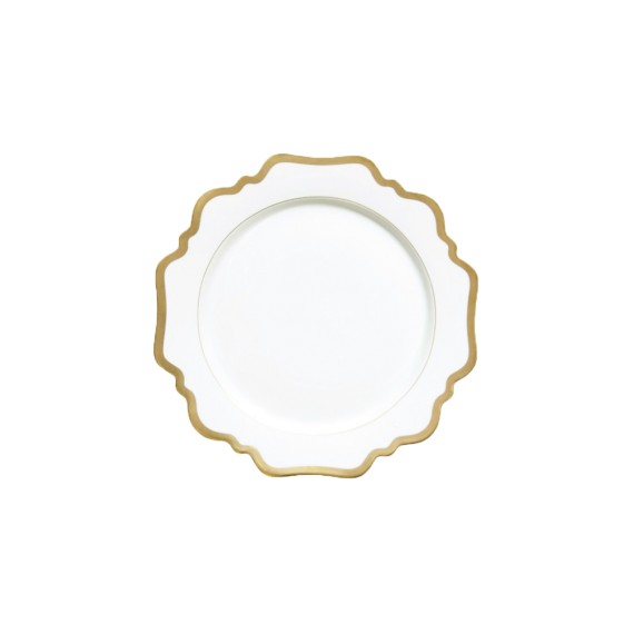 Тарелка белая с золотой каймой "Амелия", 22 см