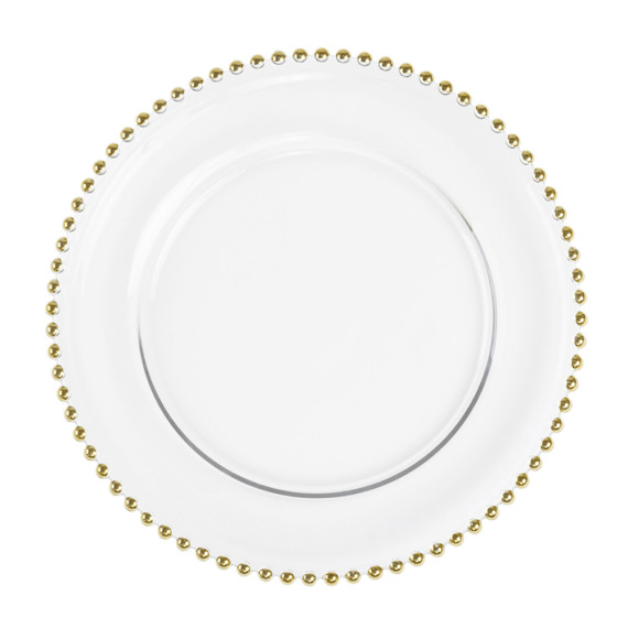 Тарелка с золотыми бусинами "Аверса" 26 см