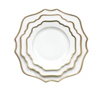 Набор из 3-х белых тарелок с золотой каймой "Амелия"