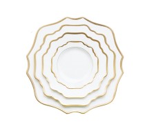 Набор из 4-x белых тарелок с золотой каймой"Амелия"