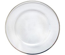 Тарелка прозрачная с серебряной каймой «Корсика», 33 см