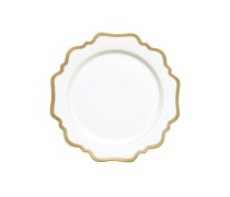 Тарелка белая с золотой каймой "Амелия", 27 см