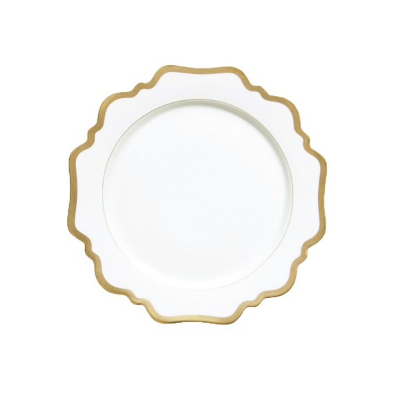 Тарелка белая с золотой каймой "Амелия", 27 см