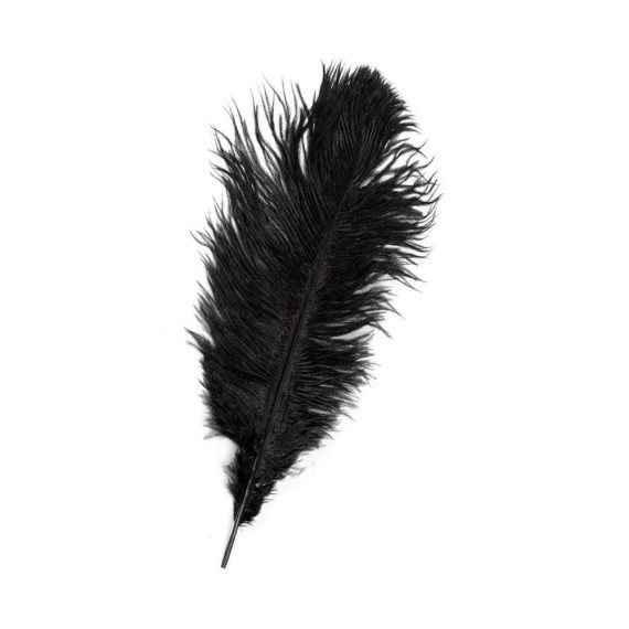 Перо страуса черное премиум 60-70 см