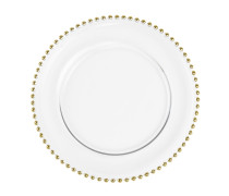 Тарелка с золотыми бусинами "Аверса" 32 см
